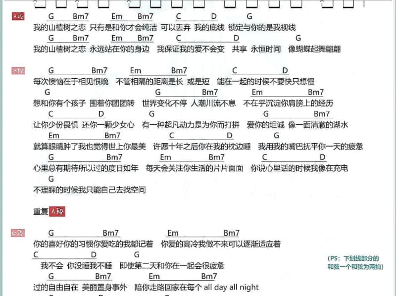 《秋夜深深》吉他谱_刘晓晓