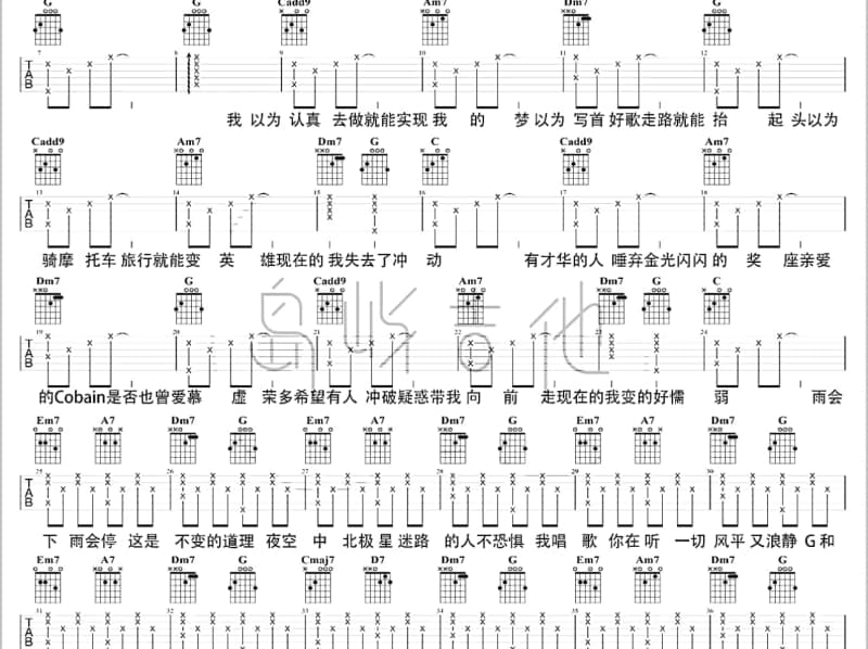 《三笑》吉他谱_王欢