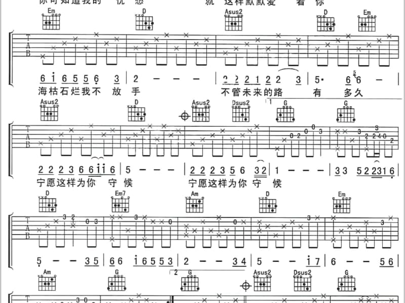 《诗中的灯火》吉他谱_王靖雯