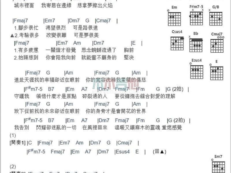 《当我离开你》吉他谱_王蓝茵