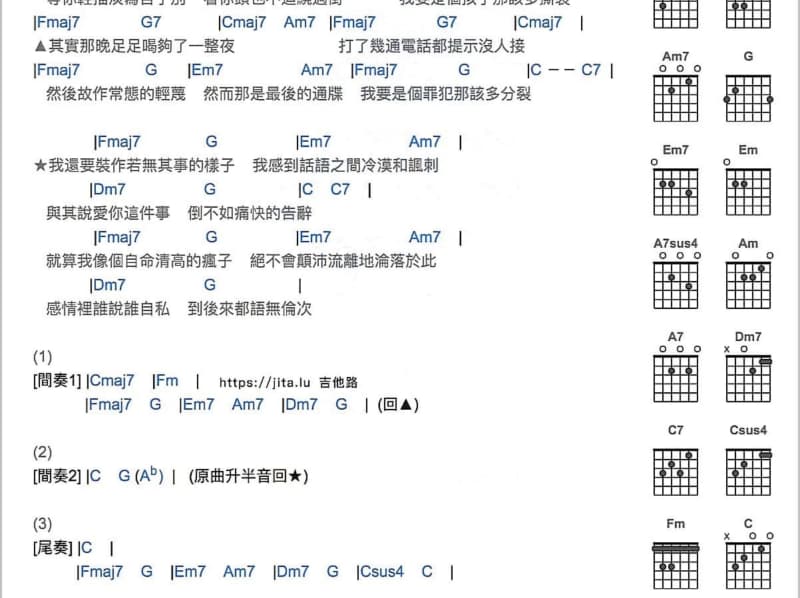 《鞠躬尽瘁》吉他谱_王利瑶