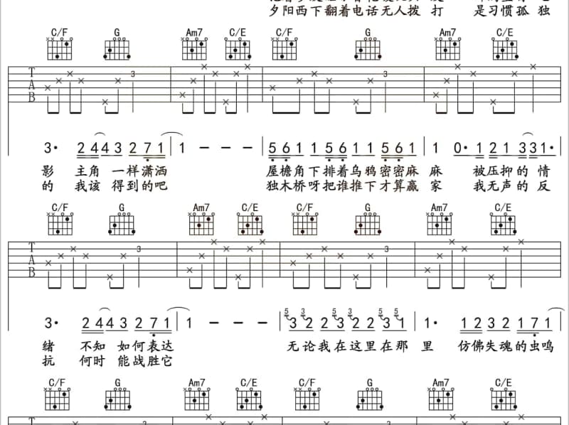 《温柔犯的罪》吉他谱_王萌