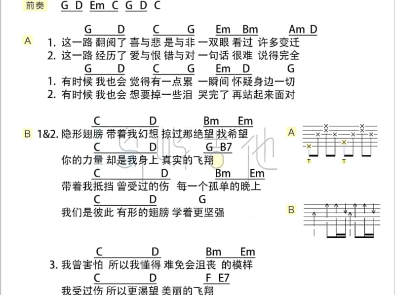 《项羽虞姬》吉他谱_谷舞