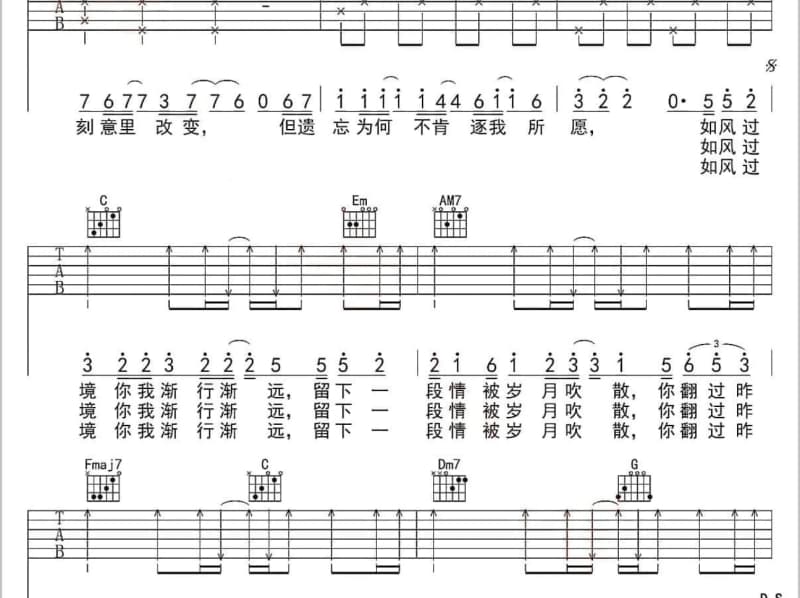 《熬夜上瘾》吉他谱_刘亦心