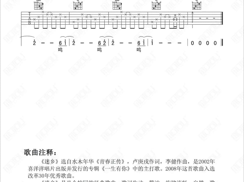 《荆棘路》吉他谱_王秀芬
