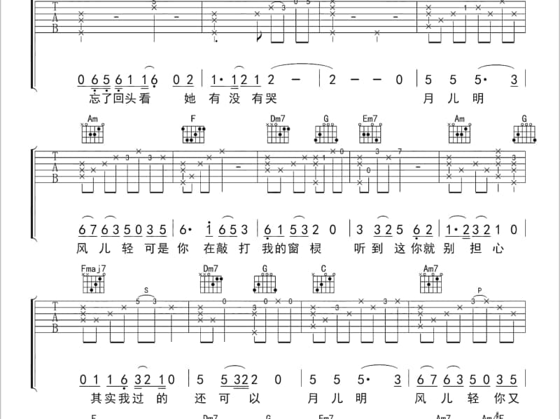 《你曾对天发过誓》吉他谱_王韵
