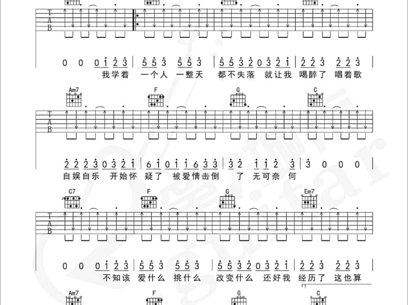 《如果云知道》吉他谱_王韵壹