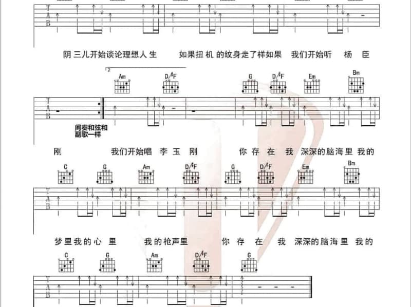 《独角戏》吉他谱_韦嘉