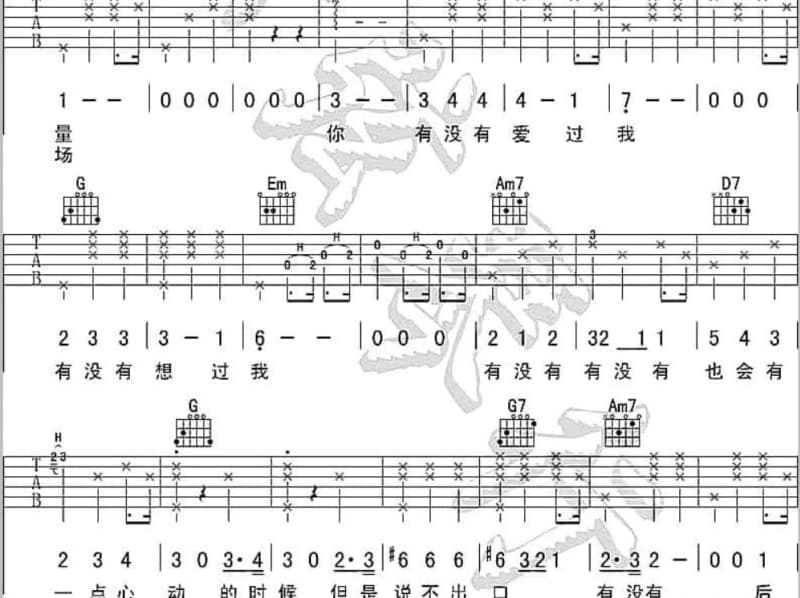 《饮乎醉》吉他谱_吴泓君
