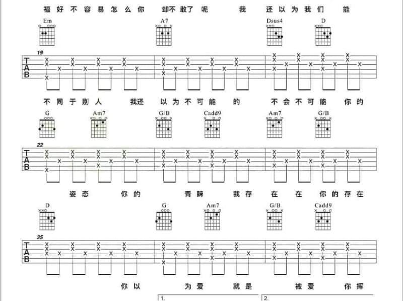 《不情愿的分手》吉他谱_吴琴儿