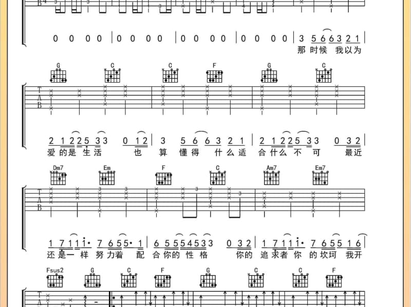 《岁月如梭》吉他谱_吴琼