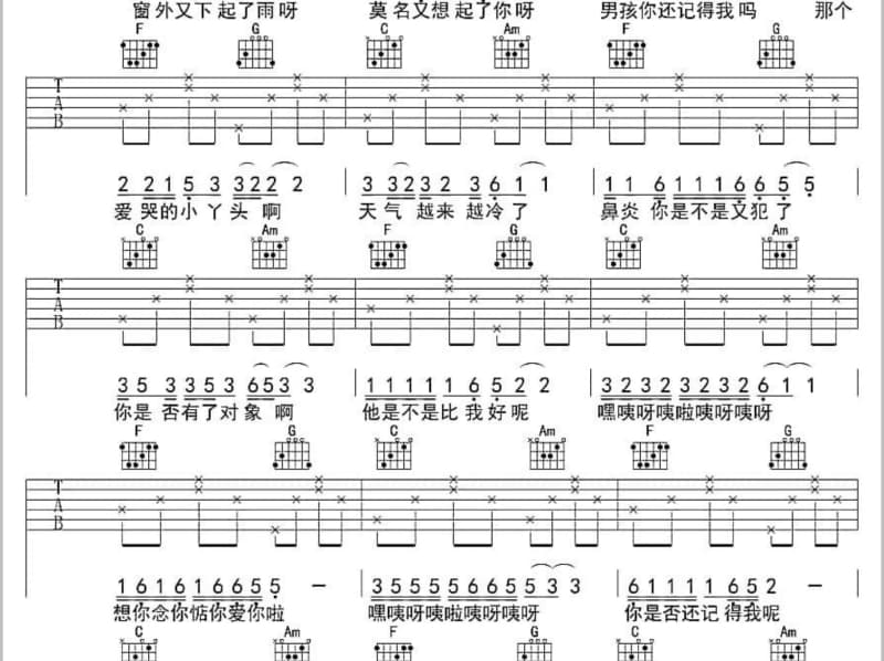 《北风吹》吉他谱_郭兰英
