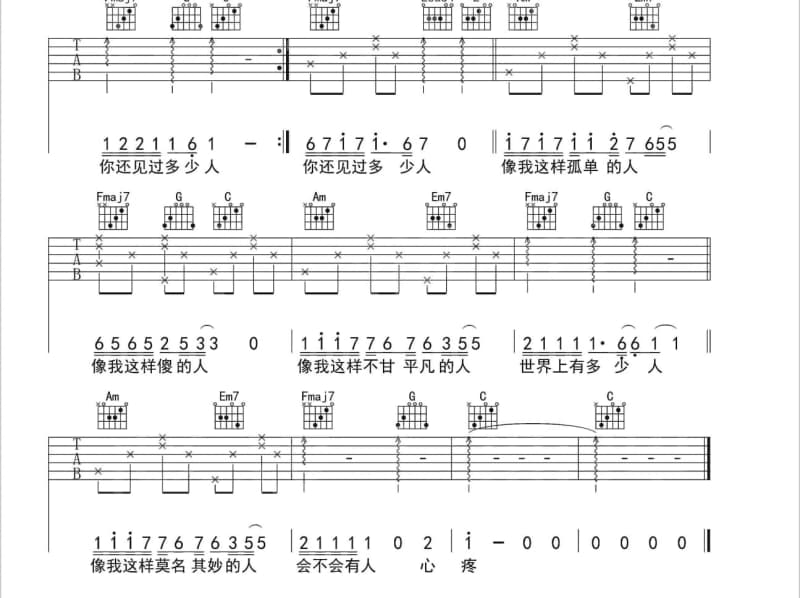 《感受爱的伤害》吉他谱_夏溯