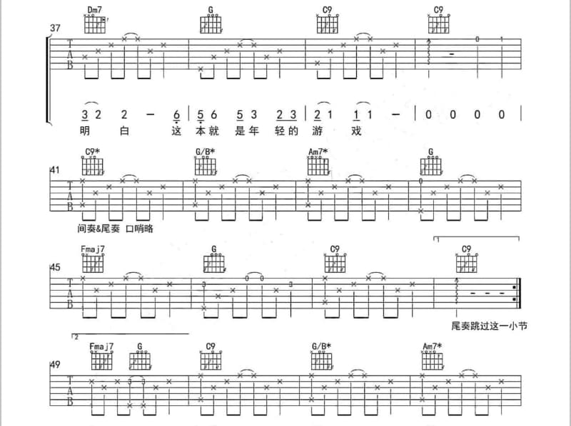《撕裂》吉他谱_夏婉安