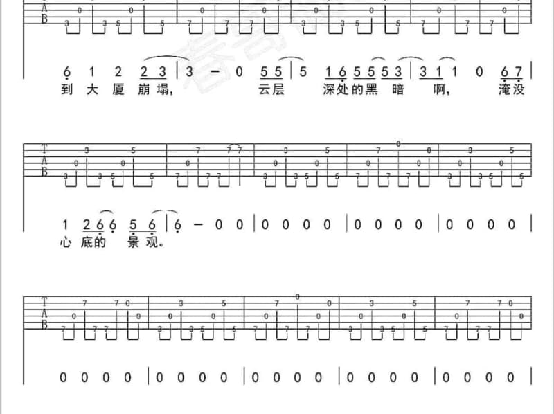 《雨滴》吉他谱_夏婉安