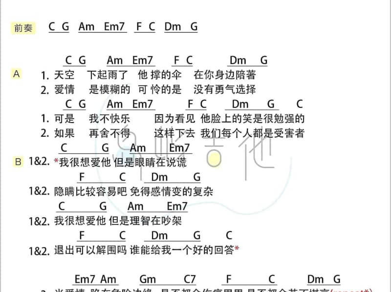 《盛世之疆》吉他谱_弦子