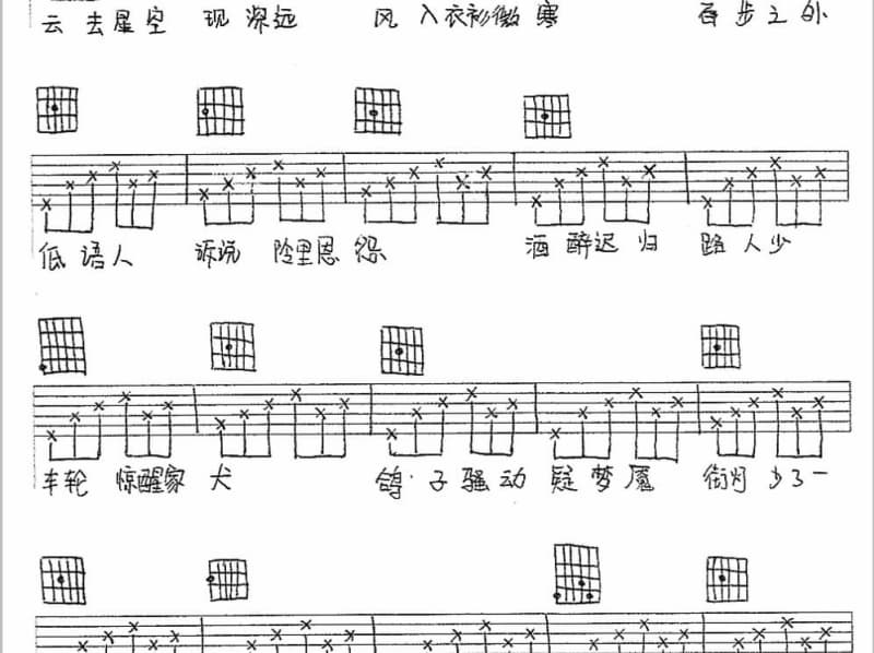 《若只如初见》吉他谱_刘子菲