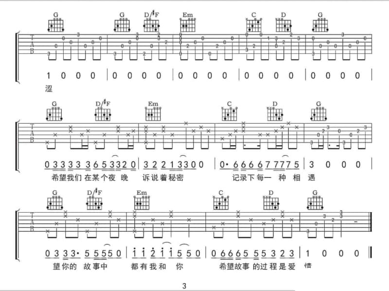 《鱼》吉他谱_萧忆情Alex