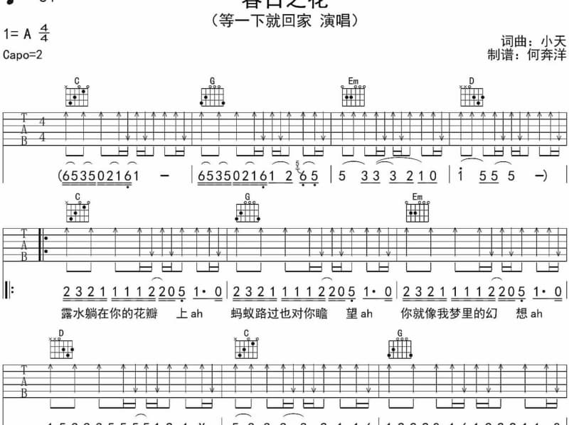 《追光者》吉他谱_萧忆情Alex