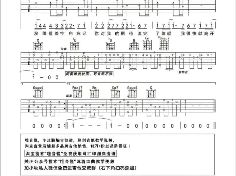 《知道不知道》吉他谱_潇潇