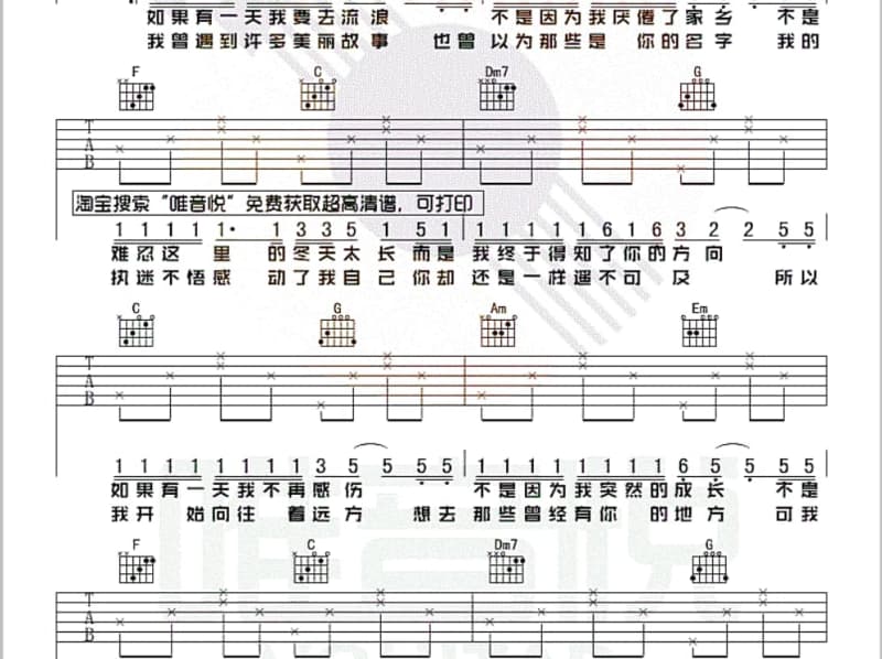 《牺牲的爱》吉他谱_小草诗歌