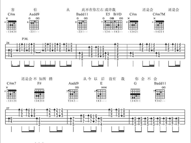《也许》吉他谱_小萌