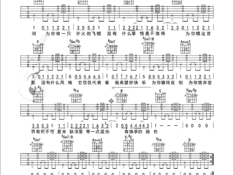 《我不难过》吉他谱_小萍萍