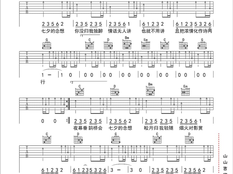 《当悲伤逆流成河》吉他谱_小倩