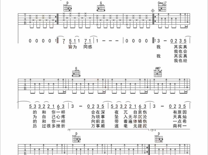 《心经》吉他谱_刘清沨