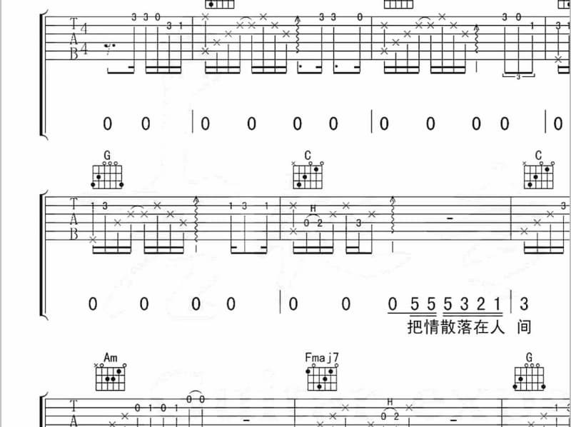 《匆匆那年》吉他谱_小苏菲 
