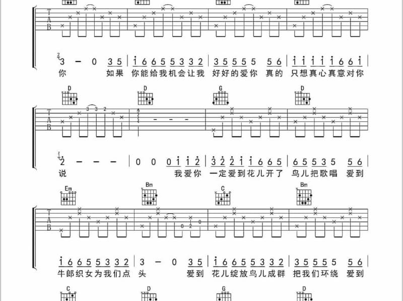 《花开的声音》吉他谱_郭易