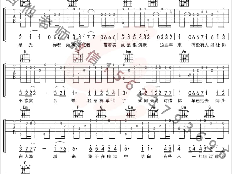 《lonly》吉他谱_谢娜
