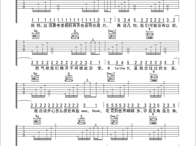 《小城故事》吉他谱_刘紫玲