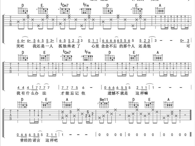 《大鱼》吉他谱_欣然酱