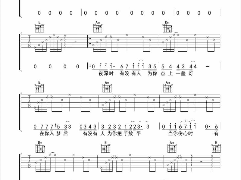 《感情游戏》吉他谱_许艺娜