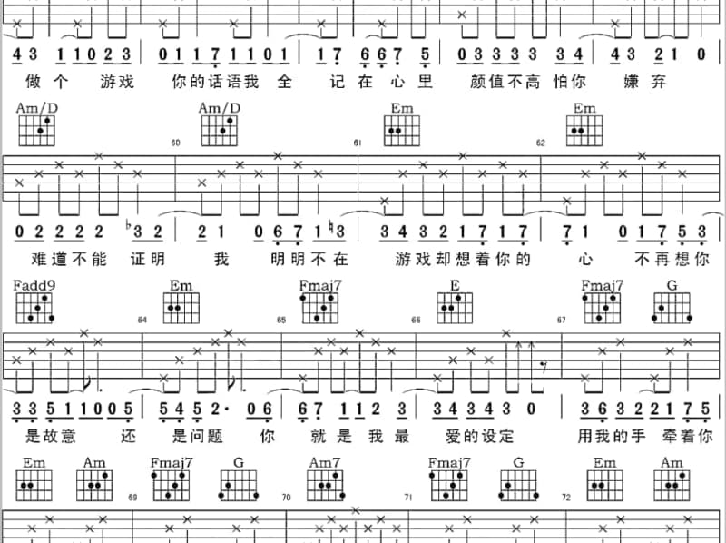 《Wonderful U 》吉他谱_海小小