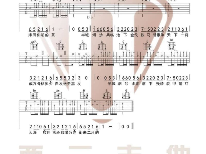 《小白杨》吉他谱_刘心