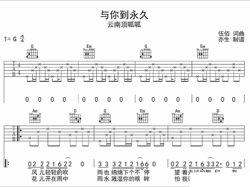 《别，爱》吉他谱_阳逸晨