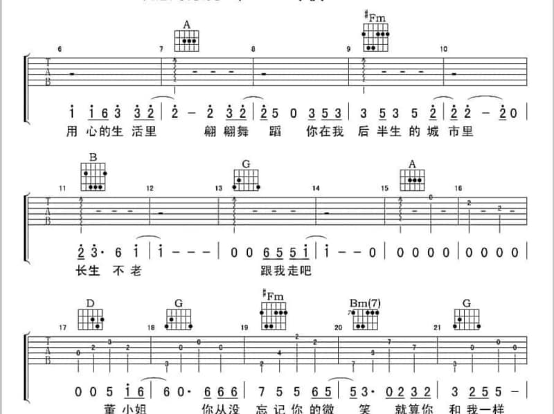 《风雨中的美丽》吉他谱_韩红