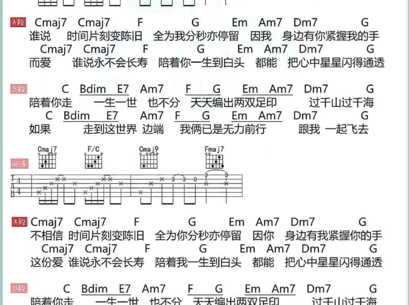 《想你骗不了我自己》吉他谱_杨美华