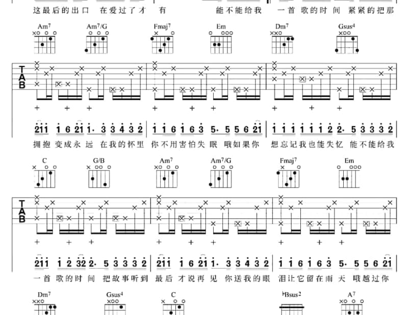 《凌乱的脚步》吉他谱_韩红