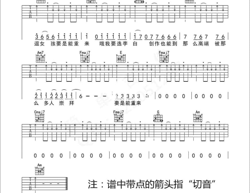 《出嫁的女儿想回家》吉他谱_杨雪晴