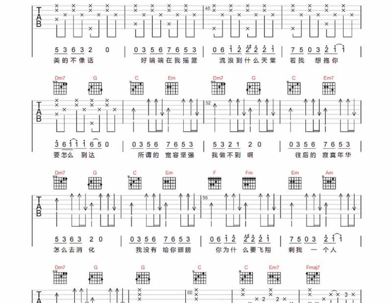 《桃花运》吉他谱_杨钰莹