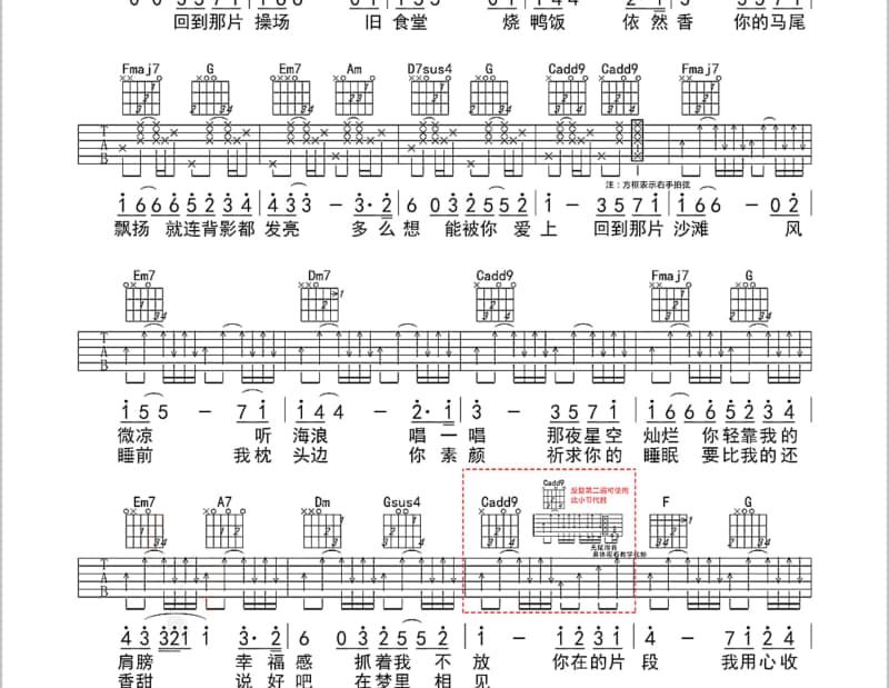 《马兰花》吉他谱_姚贝娜