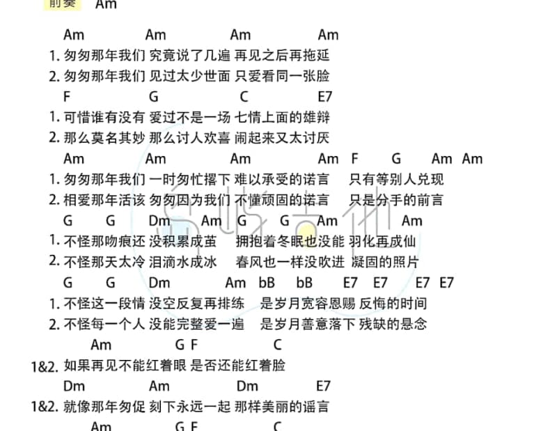 《你的世界没有我》吉他谱_丁春秀
