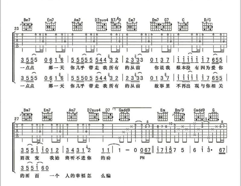 《忘了怎么哭》吉他谱_姚璎格