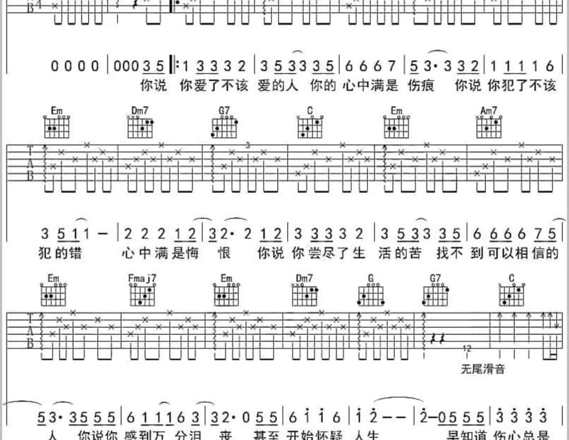 《马路》吉他谱_井甜