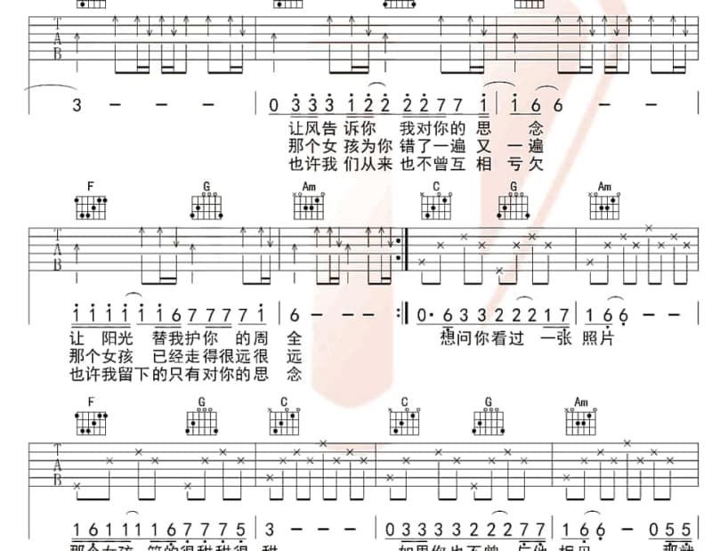 《分手后的相遇》吉他谱_樱樱