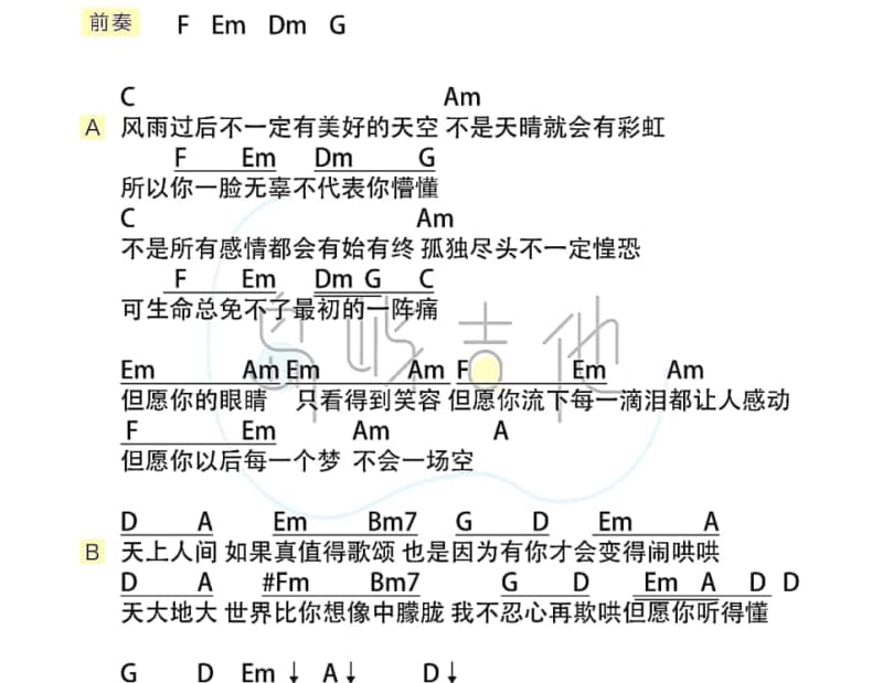 《民政路上》吉他谱_韩京津
