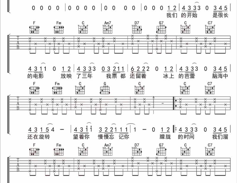 《树洞》吉他谱_愚青